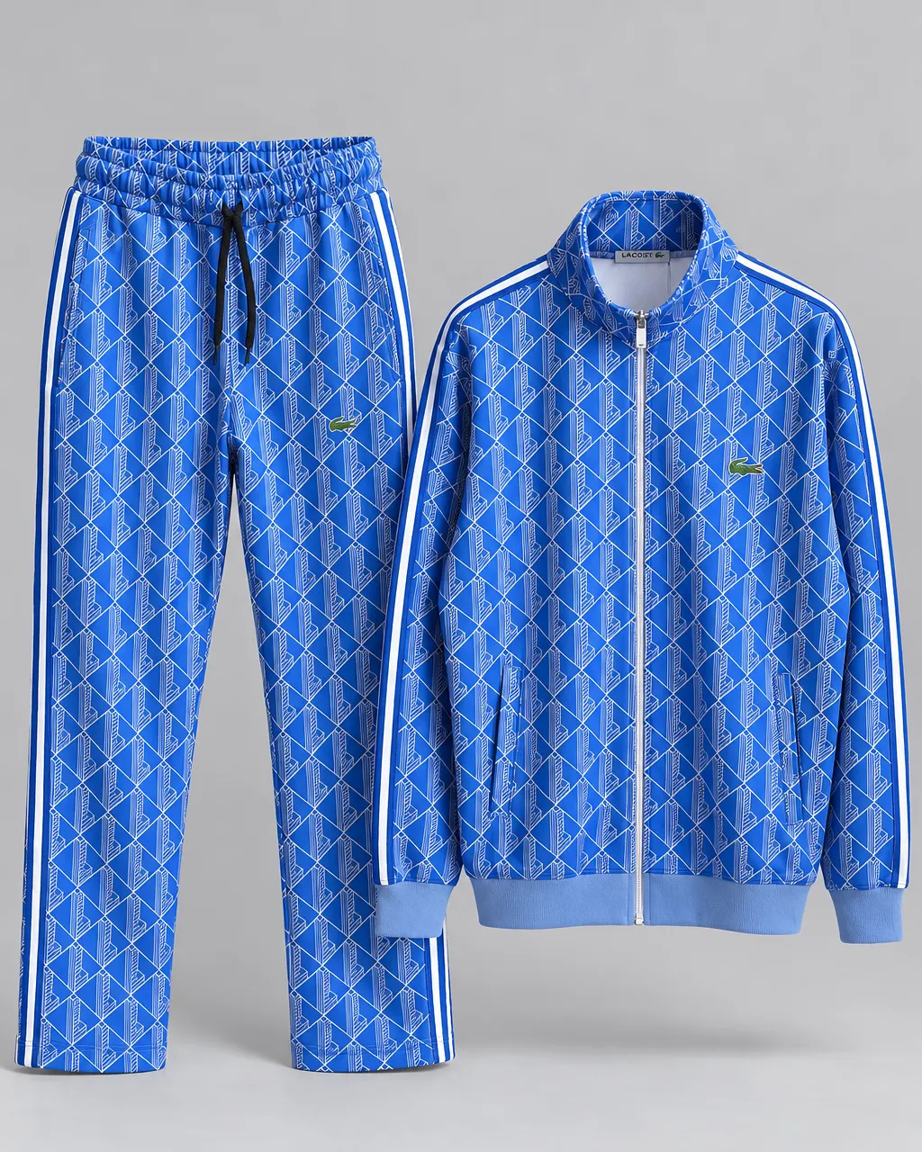 Blue geometric tracksuit